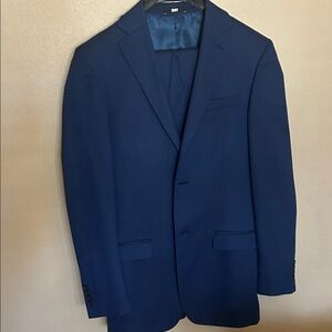 DKNY Deep Blue Sport Coat & flat front trousers.